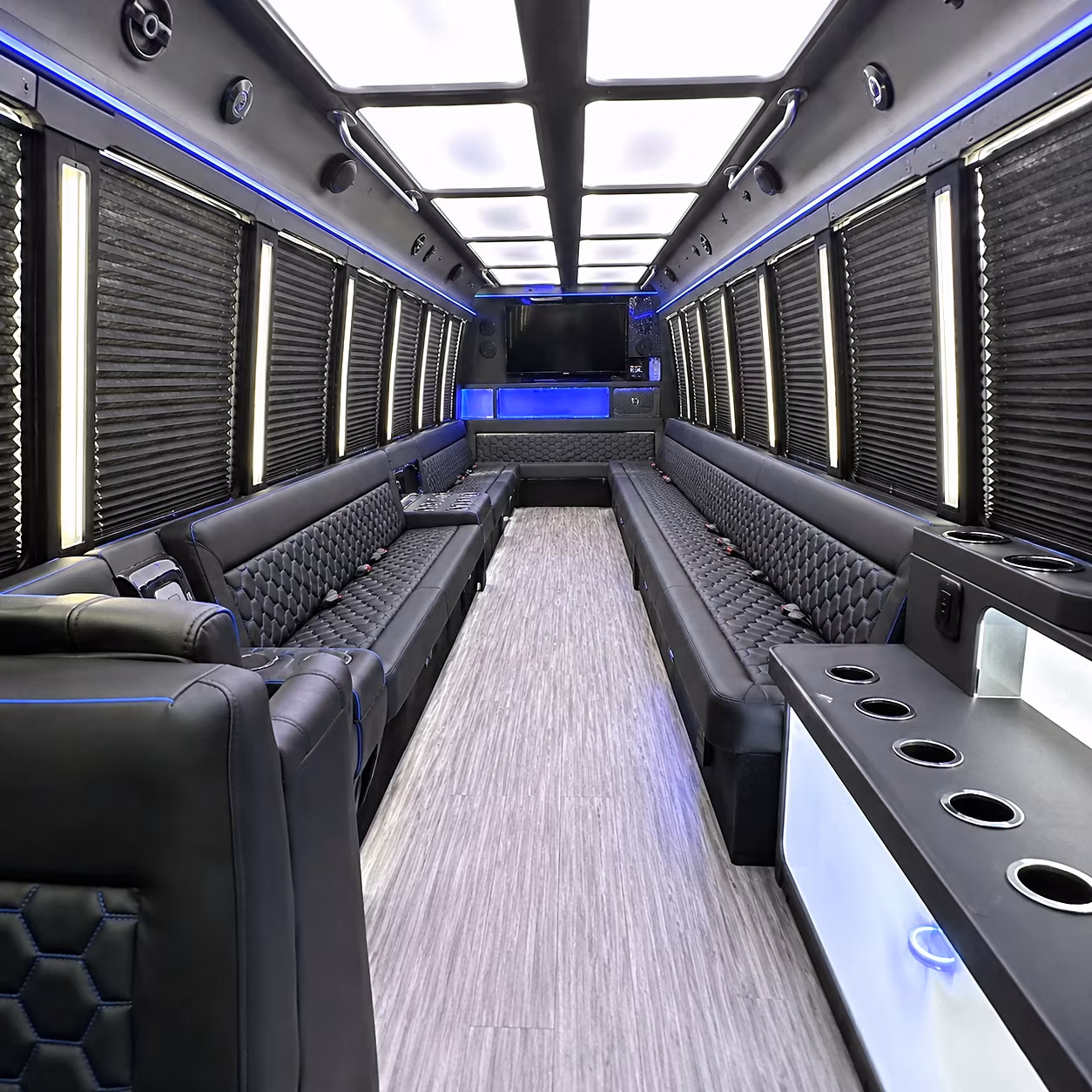 brooklyn park party bus rental interior
